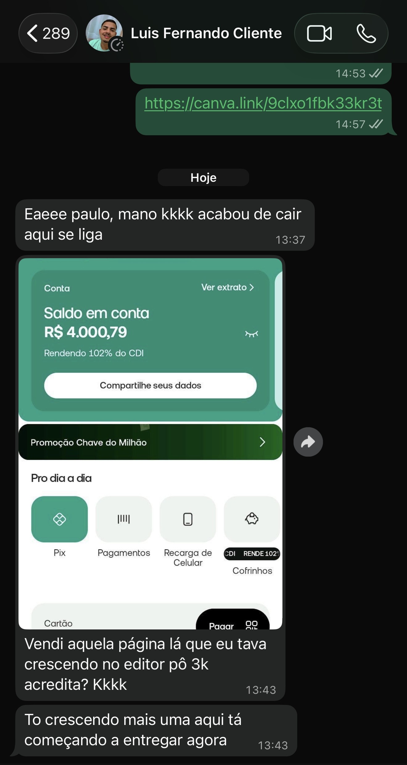 Depoimento WhatsApp